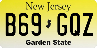 NJ license plate B69GQZ