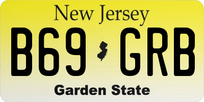 NJ license plate B69GRB
