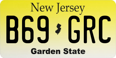 NJ license plate B69GRC
