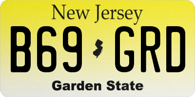 NJ license plate B69GRD