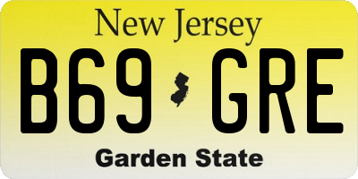 NJ license plate B69GRE
