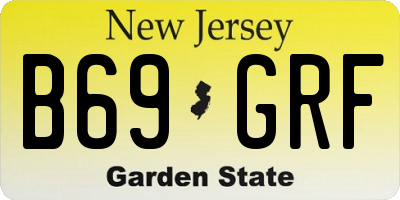 NJ license plate B69GRF
