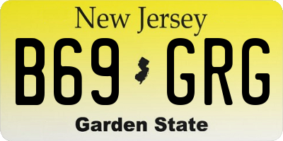 NJ license plate B69GRG
