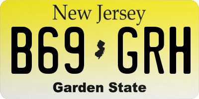NJ license plate B69GRH