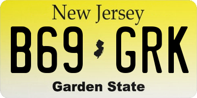 NJ license plate B69GRK