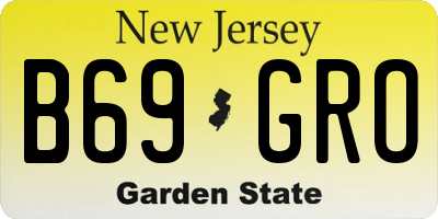 NJ license plate B69GRO