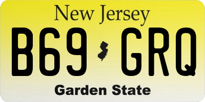NJ license plate B69GRQ
