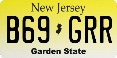 NJ license plate B69GRR