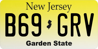 NJ license plate B69GRV