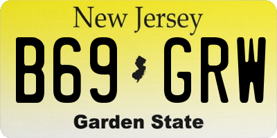 NJ license plate B69GRW