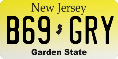 NJ license plate B69GRY