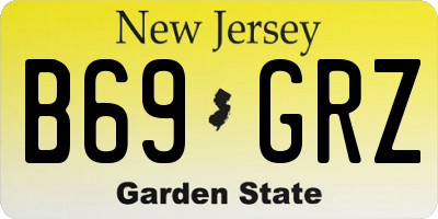 NJ license plate B69GRZ