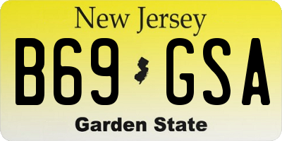 NJ license plate B69GSA