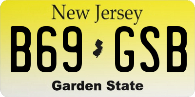 NJ license plate B69GSB