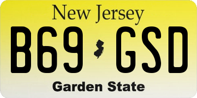 NJ license plate B69GSD