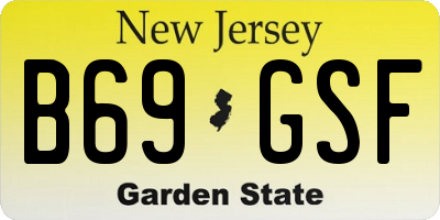 NJ license plate B69GSF