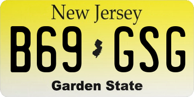 NJ license plate B69GSG