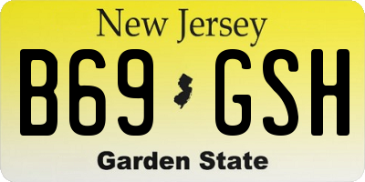 NJ license plate B69GSH