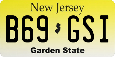 NJ license plate B69GSI