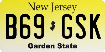 NJ license plate B69GSK