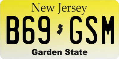 NJ license plate B69GSM