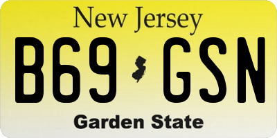 NJ license plate B69GSN