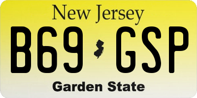 NJ license plate B69GSP