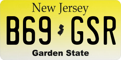 NJ license plate B69GSR