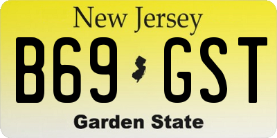 NJ license plate B69GST