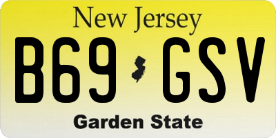NJ license plate B69GSV