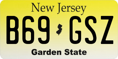 NJ license plate B69GSZ