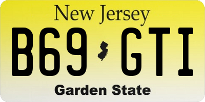 NJ license plate B69GTI