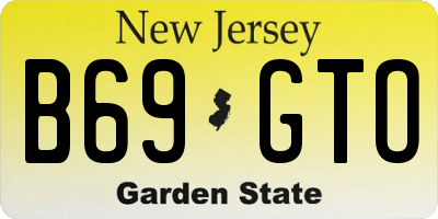 NJ license plate B69GTO