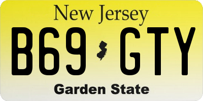 NJ license plate B69GTY