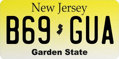 NJ license plate B69GUA