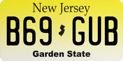 NJ license plate B69GUB