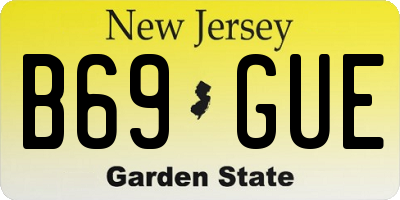 NJ license plate B69GUE