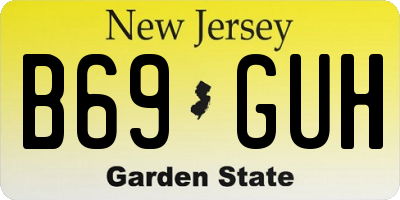 NJ license plate B69GUH