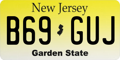 NJ license plate B69GUJ