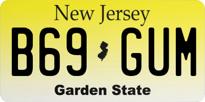 NJ license plate B69GUM