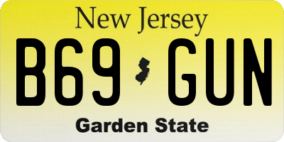 NJ license plate B69GUN