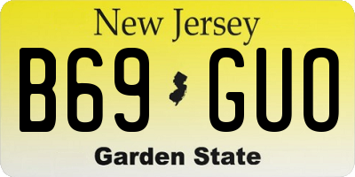 NJ license plate B69GUO
