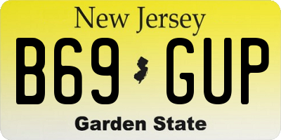 NJ license plate B69GUP
