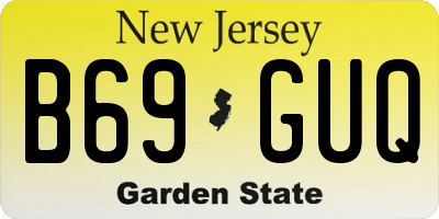 NJ license plate B69GUQ