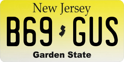 NJ license plate B69GUS