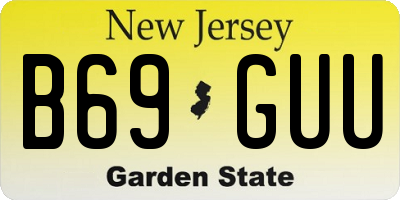 NJ license plate B69GUU