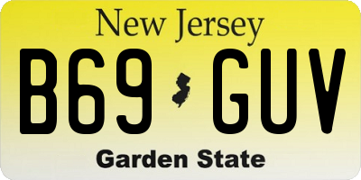 NJ license plate B69GUV