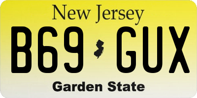 NJ license plate B69GUX