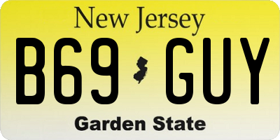 NJ license plate B69GUY