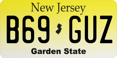 NJ license plate B69GUZ